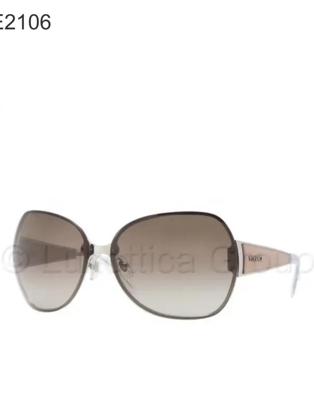 Versace Women's Brown Gradient Oversized Sunglasses with Light Brown Temples